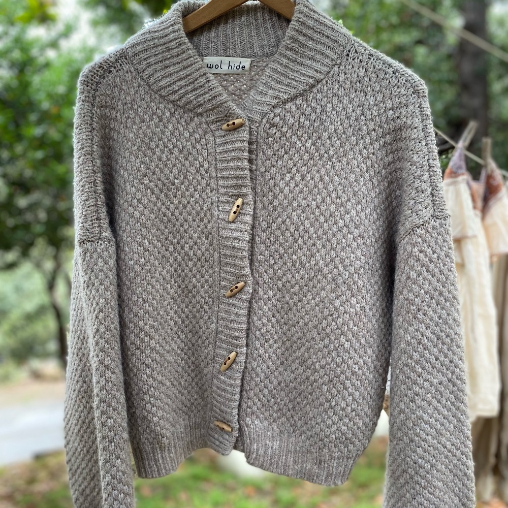 Wol Hide (altered) bomber sweater in S/M